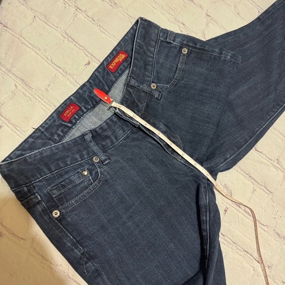 EXPRESS STELLA boot cut Women’s dark wash Blue Jeans Y2K fashion Low rise 0R GuC - Picture 10 of 14